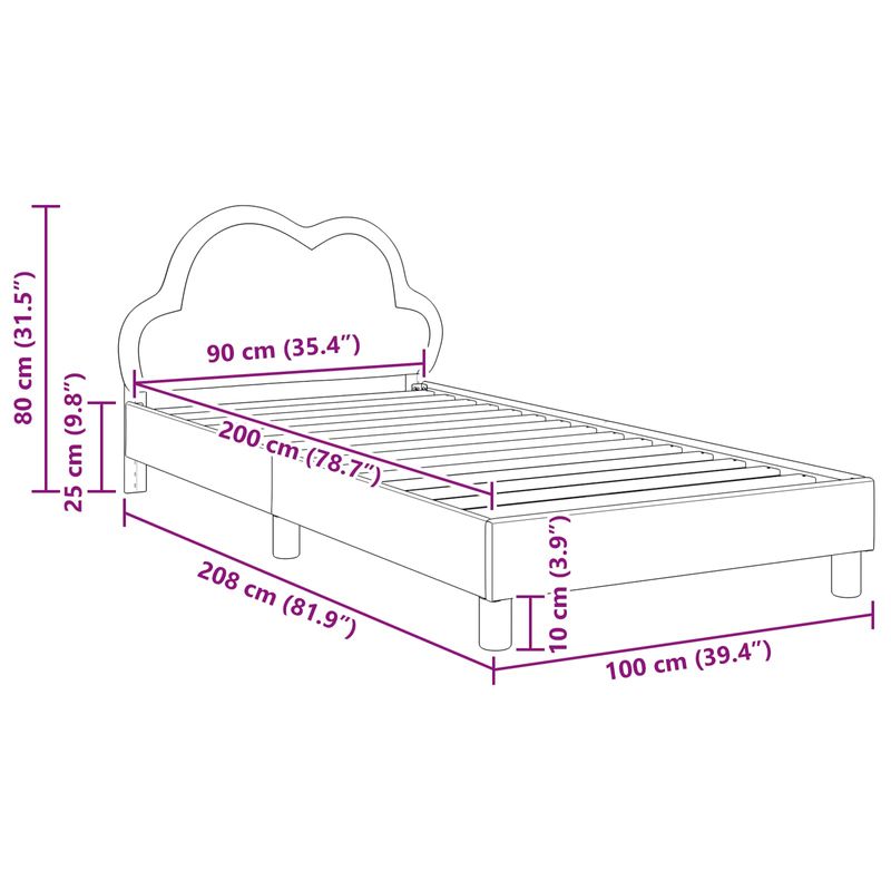 Casa si Gradina - Mobilier - Paturi si accesorii - Paturi - Cadru de pat pentru copii cu spatar albastru 90 x 200 cm PU - Infinity.ro