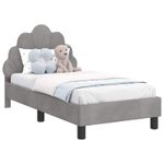 Casa si Gradina - Mobilier - Paturi si accesorii - Paturi - Cadru de pat pentru copii cu spatar Gri deschis 70 x 140 cm - Infinity.ro