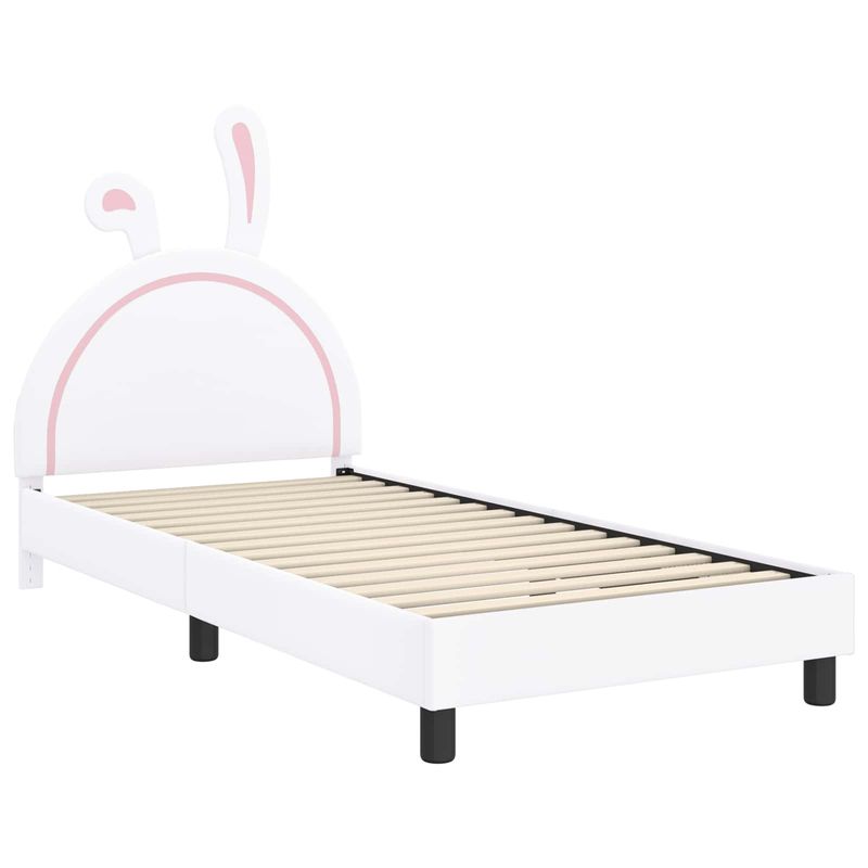 Casa si Gradina - Mobilier - Paturi si accesorii - Paturi - Cadru de pat pentru copii cu spatar Alb 90 x 190 cm PU - Infinity.ro