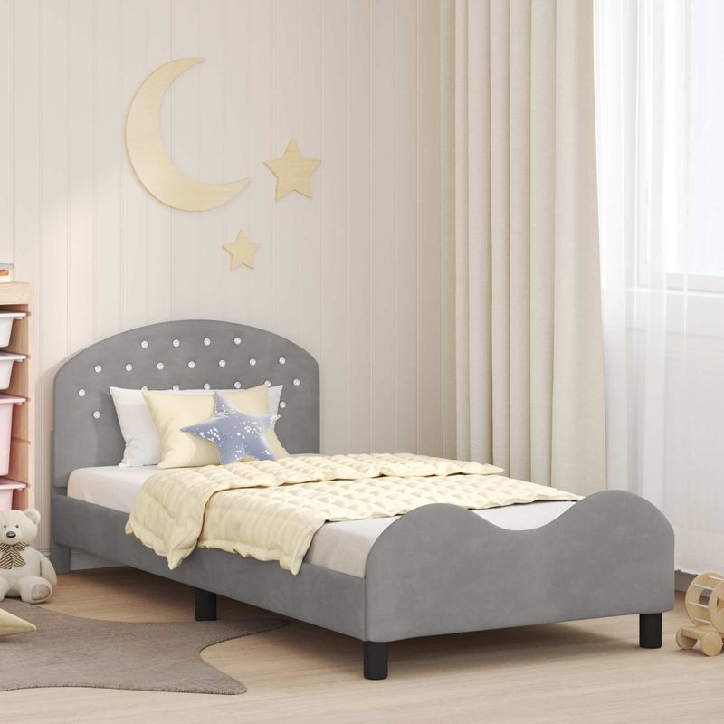 Casa si Gradina - Mobilier - Paturi si accesorii - Paturi - Cadru de pat pentru copii cu spatar Gri deschis 80 x 200 cm - Infinity.ro