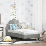 Casa si Gradina - Mobilier - Paturi si accesorii - Paturi - Cadru de pat pentru copii cu spatar Gri deschis 70 x 140 cm - Infinity.ro