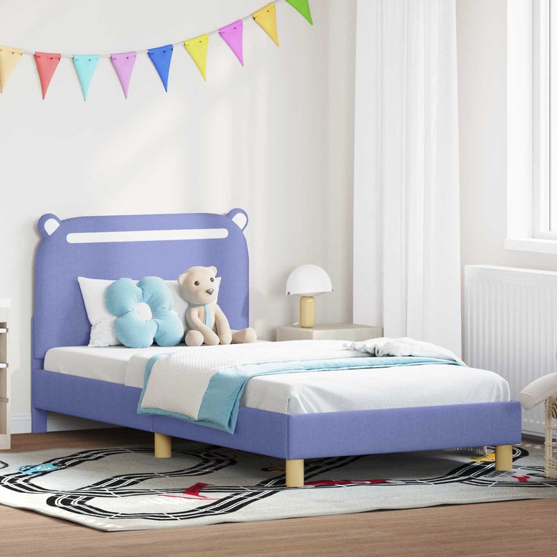 Casa si Gradina - Mobilier - Paturi si accesorii - Paturi - Cadru de pat pentru copii cu spatar Albastru Jeans 90 x 200 cm - Infinity.ro