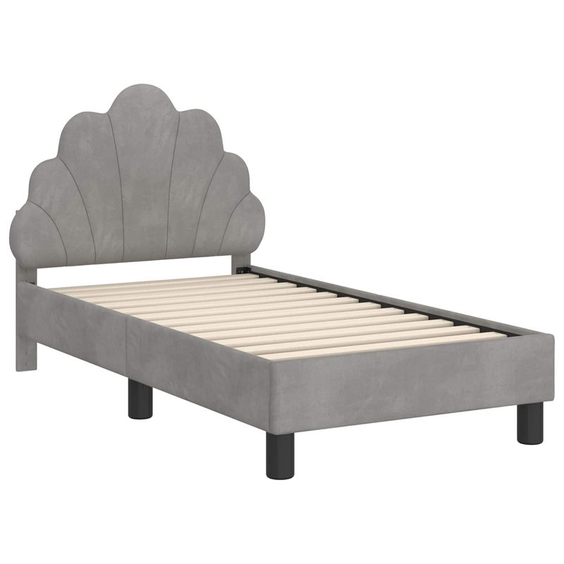 Casa si Gradina - Mobilier - Paturi si accesorii - Paturi - Cadru de pat pentru copii cu spatar Gri deschis 70 x 140 cm - Infinity.ro