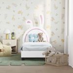 Casa si Gradina - Mobilier - Paturi si accesorii - Paturi - Cadru de pat pentru copii cu spatar Alb 70 x 140 cm PU - Infinity.ro