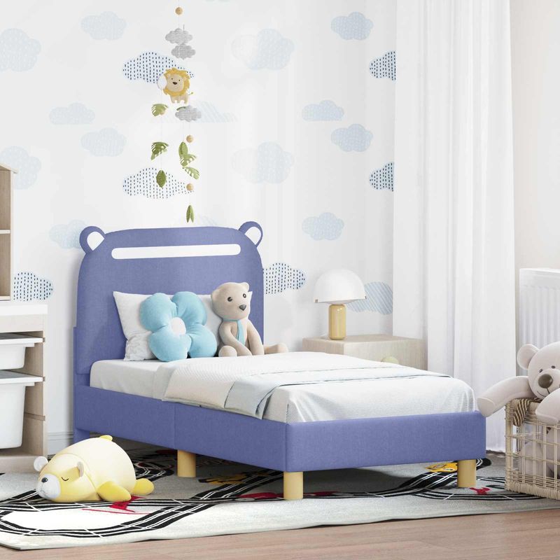 Casa si Gradina - Mobilier - Paturi si accesorii - Paturi - Cadru de pat pentru copii cu spatar Albastru Jeans 70 x 140 cm - Infinity.ro