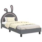 Casa si Gradina - Mobilier - Paturi si accesorii - Paturi - Cadru de pat pentru copii cu spatar Gri deschis 90 x 200 cm PU - Infinity.ro