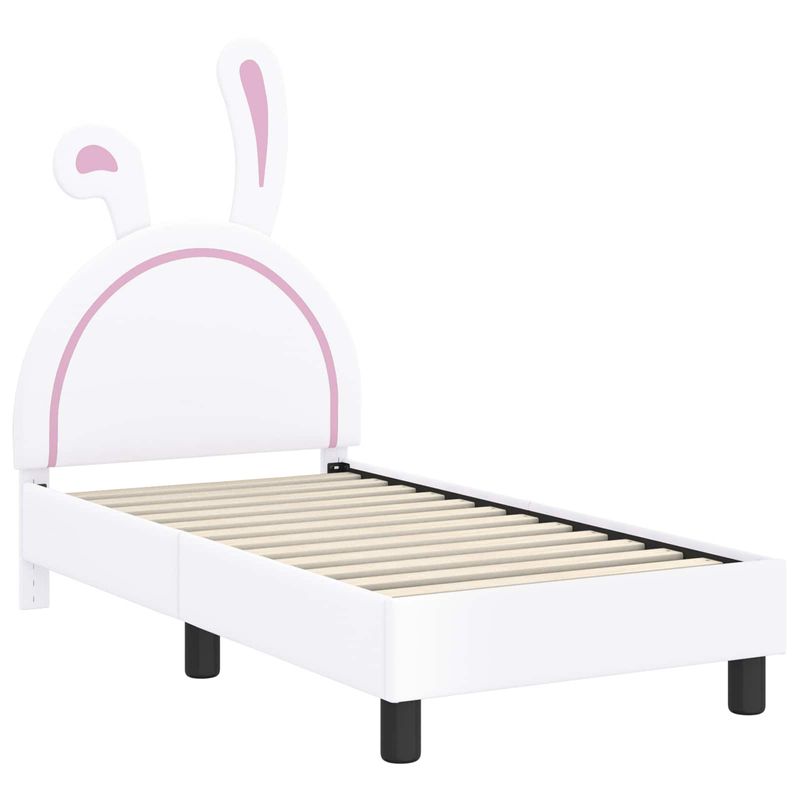 Casa si Gradina - Mobilier - Paturi si accesorii - Paturi - Cadru de pat pentru copii cu spatar Alb 70 x 140 cm PU - Infinity.ro