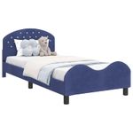 Casa si Gradina - Mobilier - Paturi si accesorii - Paturi - Cadru de pat pentru copii cu spatar Albastru Politie - Infinity.ro