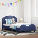 Casa si Gradina - Mobilier - Paturi si accesorii - Paturi - Cadru de pat pentru copii cu spatar Albastru Politie - Infinity.ro