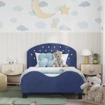 Casa si Gradina - Mobilier - Paturi si accesorii - Paturi - Cadru de pat pentru copii cu spatar Albastru Politie - Infinity.ro