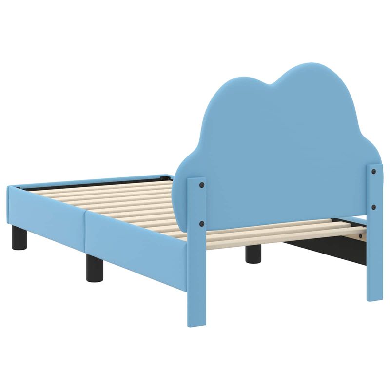 Casa si Gradina - Mobilier - Paturi si accesorii - Paturi - Cadru de pat pentru copii cu spatar albastru 70 x 140 cm PU - Infinity.ro