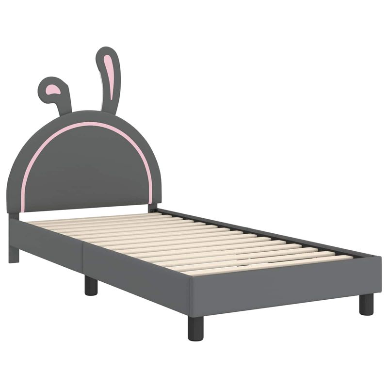 Casa si Gradina - Mobilier - Paturi si accesorii - Paturi - Cadru de pat pentru copii cu spatar Gri deschis 90 x 200 cm PU - Infinity.ro