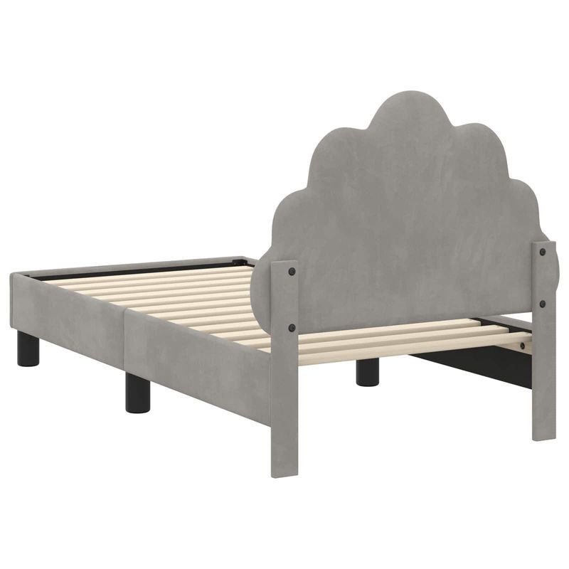 Casa si Gradina - Mobilier - Paturi si accesorii - Paturi - Cadru de pat pentru copii cu spatar Gri deschis 70 x 140 cm - Infinity.ro