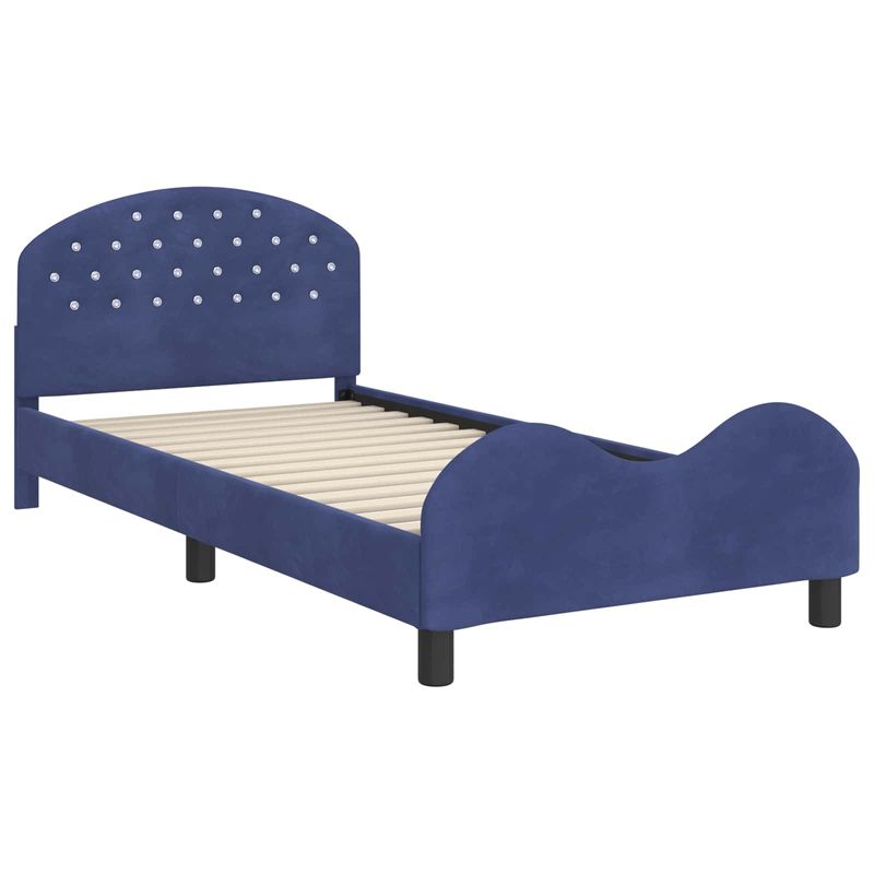 Casa si Gradina - Mobilier - Paturi si accesorii - Paturi - Cadru de pat pentru copii cu spatar Albastru Politie - Infinity.ro