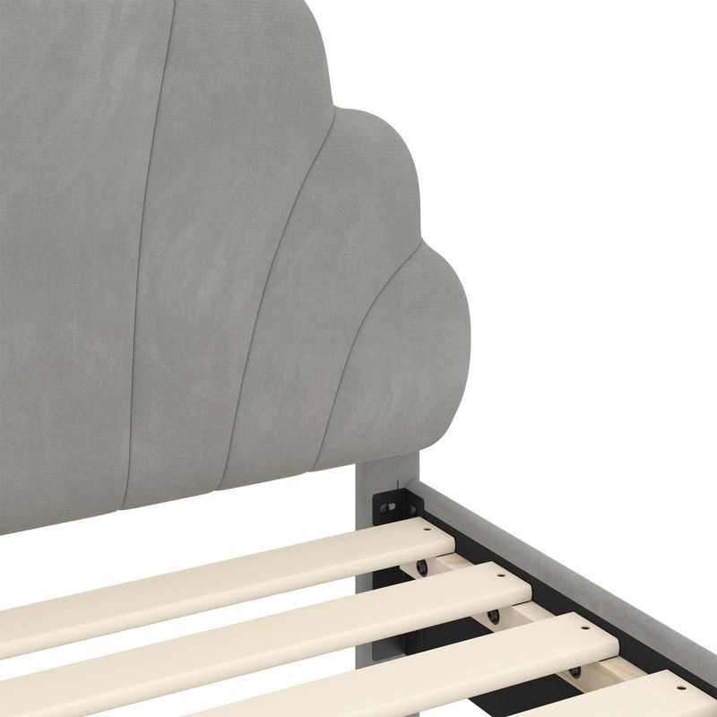 Casa si Gradina - Mobilier - Paturi si accesorii - Paturi - Cadru de pat pentru copii cu spatar Gri deschis 70 x 140 cm - Infinity.ro