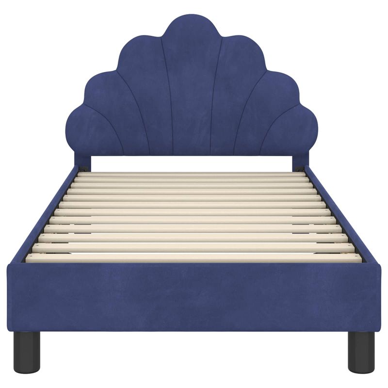 Casa si Gradina - Mobilier - Paturi si accesorii - Paturi - Cadru de pat pentru copii cu spatar Albastru Politie - Infinity.ro