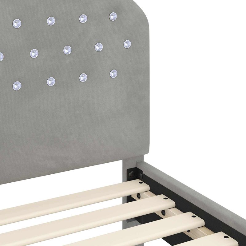 Casa si Gradina - Mobilier - Paturi si accesorii - Paturi - Cadru de pat pentru copii cu spatar Gri deschis 80 x 200 cm - Infinity.ro