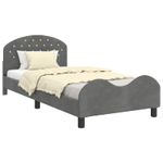 Casa si Gradina - Mobilier - Paturi si accesorii - Paturi - Cadru de pat pentru copii cu spatar Gri inchis 90 x 190 cm - Infinity.ro