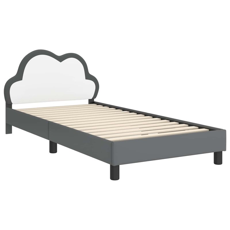 Casa si Gradina - Mobilier - Paturi si accesorii - Paturi - Cadru de pat pentru copii cu spatar Gri deschis 90 x 190 cm PU - Infinity.ro