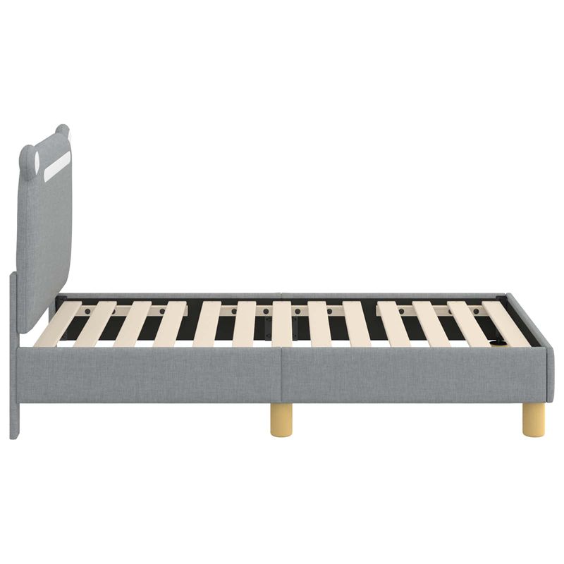 Casa si Gradina - Mobilier - Paturi si accesorii - Paturi - Cadru de pat pentru copii cu spatar Gri deschis 70 x 140 cm - Infinity.ro