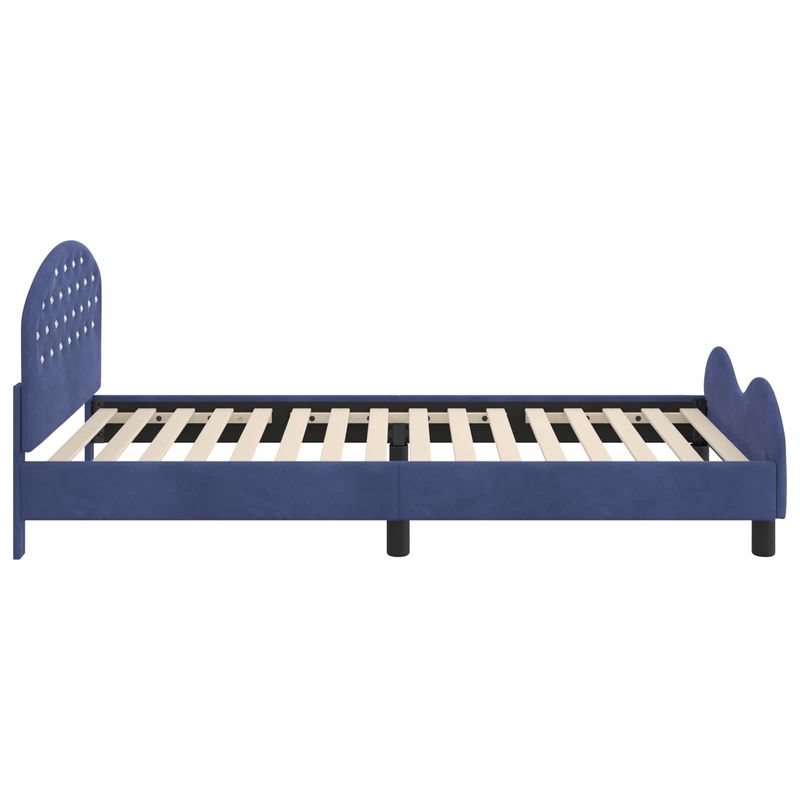 Casa si Gradina - Mobilier - Paturi si accesorii - Paturi - Cadru de pat pentru copii cu spatar Albastru Politie - Infinity.ro
