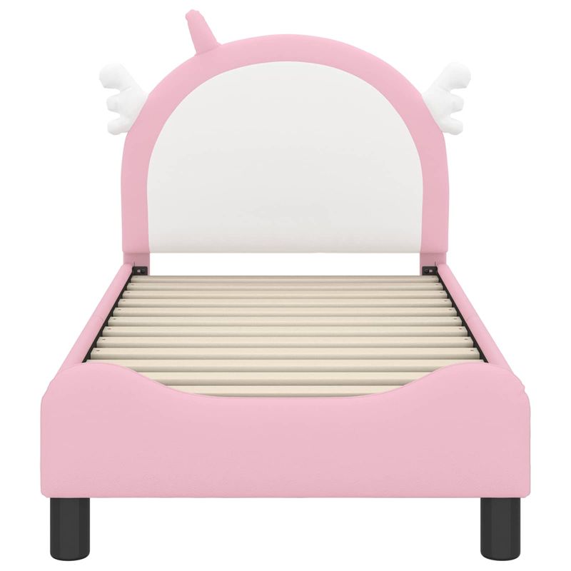 Casa si Gradina - Mobilier - Paturi si accesorii - Paturi - Cadru de pat pentru copii cu spatar Roz 70 x 140 cm PU - Infinity.ro