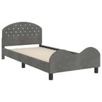 Casa si Gradina - Mobilier - Paturi si accesorii - Paturi - Cadru de pat pentru copii cu spatar Gri inchis 90 x 190 cm - Infinity.ro