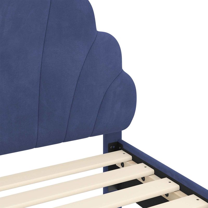 Casa si Gradina - Mobilier - Paturi si accesorii - Paturi - Cadru de pat pentru copii cu spatar Albastru Politie - Infinity.ro