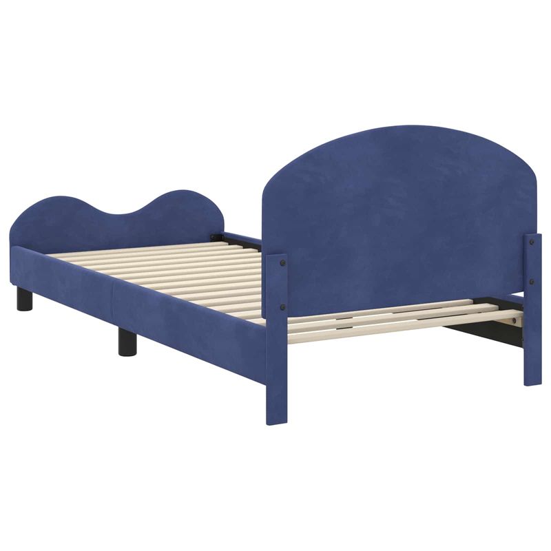 Casa si Gradina - Mobilier - Paturi si accesorii - Paturi - Cadru de pat pentru copii cu spatar Albastru Politie - Infinity.ro