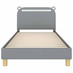 Casa si Gradina - Mobilier - Paturi si accesorii - Paturi - Cadru de pat pentru copii cu spatar Gri deschis 90 x 190 cm - Infinity.ro