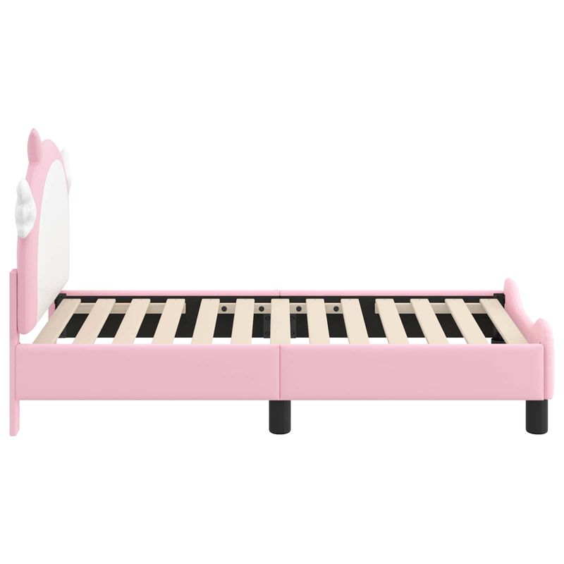 Casa si Gradina - Mobilier - Paturi si accesorii - Paturi - Cadru de pat pentru copii cu spatar Roz 70 x 140 cm PU - Infinity.ro