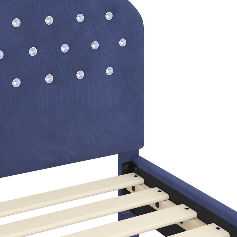 Casa si Gradina - Mobilier - Paturi si accesorii - Paturi - Cadru de pat pentru copii cu spatar Albastru Politie - Infinity.ro