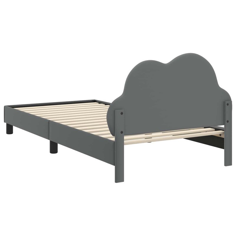Casa si Gradina - Mobilier - Paturi si accesorii - Paturi - Cadru de pat pentru copii cu spatar Gri deschis 90 x 190 cm PU - Infinity.ro