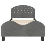 Casa si Gradina - Mobilier - Paturi si accesorii - Paturi - Cadru de pat pentru copii cu spatar Gri inchis 90 x 190 cm - Infinity.ro