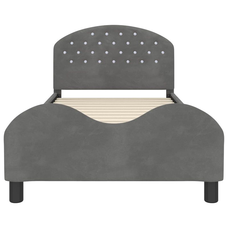 Casa si Gradina - Mobilier - Paturi si accesorii - Paturi - Cadru de pat pentru copii cu spatar Gri inchis 90 x 190 cm - Infinity.ro