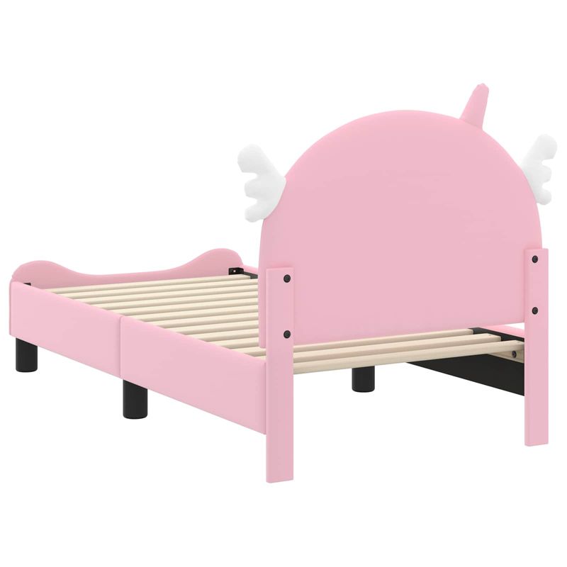 Casa si Gradina - Mobilier - Paturi si accesorii - Paturi - Cadru de pat pentru copii cu spatar Roz 70 x 140 cm PU - Infinity.ro