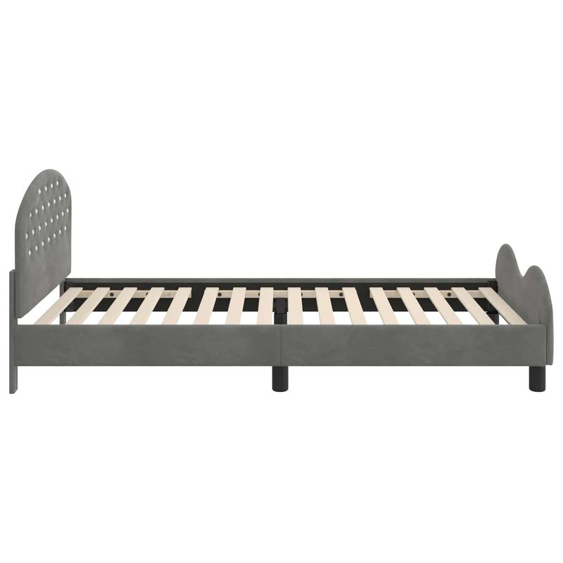 Casa si Gradina - Mobilier - Paturi si accesorii - Paturi - Cadru de pat pentru copii cu spatar Gri inchis 90 x 190 cm - Infinity.ro