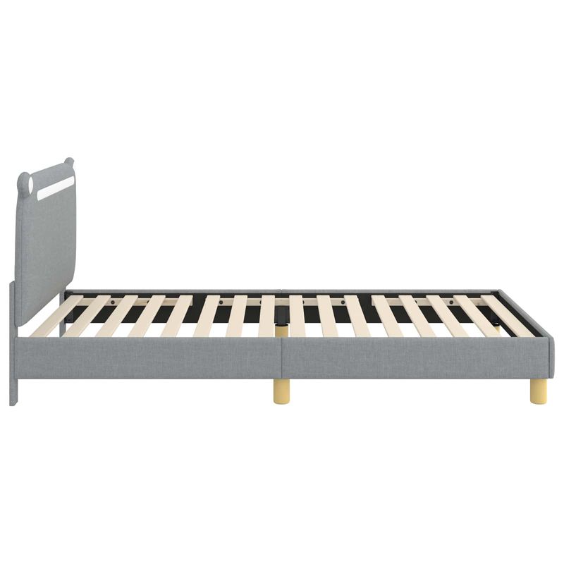 Casa si Gradina - Mobilier - Paturi si accesorii - Paturi - Cadru de pat pentru copii cu spatar Gri deschis 90 x 190 cm - Infinity.ro