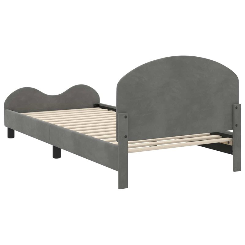 Casa si Gradina - Mobilier - Paturi si accesorii - Paturi - Cadru de pat pentru copii cu spatar Gri inchis 90 x 190 cm - Infinity.ro