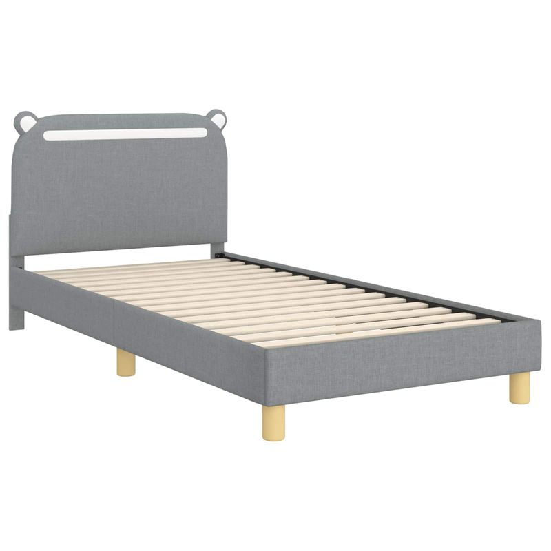 Casa si Gradina - Mobilier - Paturi si accesorii - Paturi - Cadru de pat pentru copii cu spatar Gri deschis 80 x 200 cm - Infinity.ro