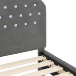 Casa si Gradina - Mobilier - Paturi si accesorii - Paturi - Cadru de pat pentru copii cu spatar Gri inchis 90 x 190 cm - Infinity.ro