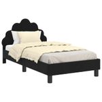 Casa si Gradina - Mobilier - Paturi si accesorii - Paturi - Cadru de pat pentru copii cu spatar Negru 80 x 160 cm Catifea - Infinity.ro