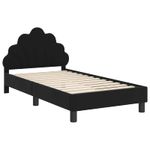 Casa si Gradina - Mobilier - Paturi si accesorii - Paturi - Cadru de pat pentru copii cu spatar Negru 80 x 160 cm Catifea - Infinity.ro
