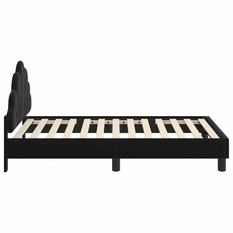 Casa si Gradina - Mobilier - Paturi si accesorii - Paturi - Cadru de pat pentru copii cu spatar Negru 80 x 160 cm Catifea - Infinity.ro