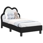 Casa si Gradina - Mobilier - Paturi si accesorii - Paturi - Cadru de pat pentru copii cu spatar Negru 70 x 140 cm PU - Infinity.ro