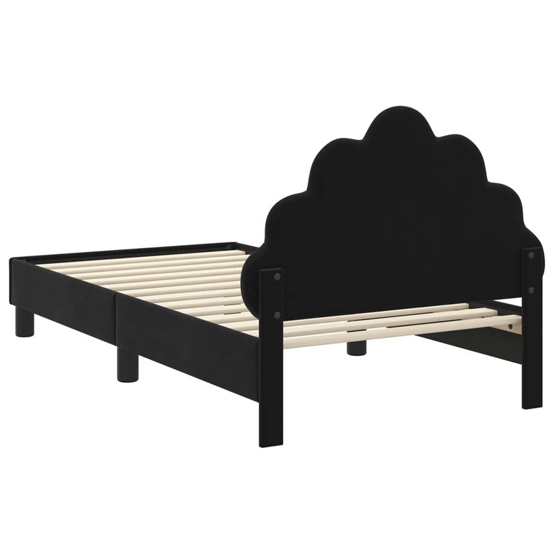 Casa si Gradina - Mobilier - Paturi si accesorii - Paturi - Cadru de pat pentru copii cu spatar Negru 80 x 160 cm Catifea - Infinity.ro