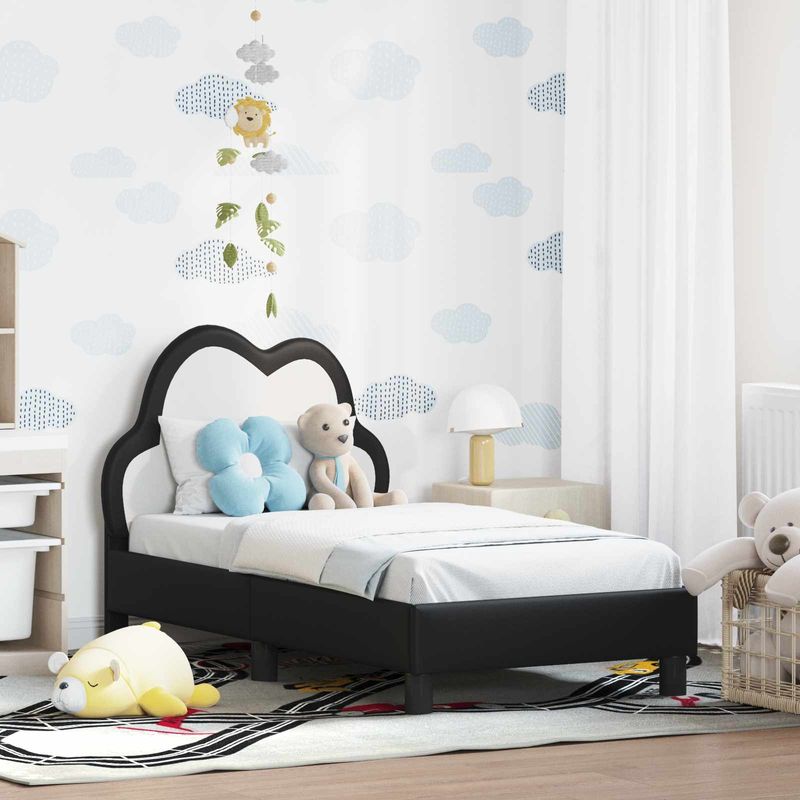Casa si Gradina - Mobilier - Paturi si accesorii - Paturi - Cadru de pat pentru copii cu spatar Negru 70 x 140 cm PU - Infinity.ro