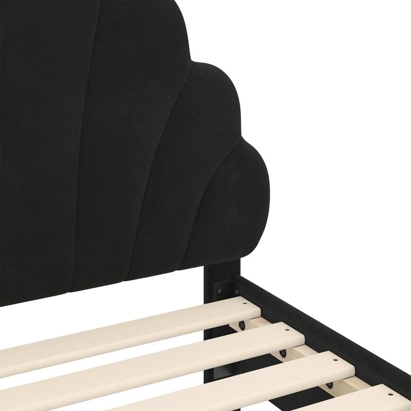 Casa si Gradina - Mobilier - Paturi si accesorii - Paturi - Cadru de pat pentru copii cu spatar Negru 80 x 160 cm Catifea - Infinity.ro