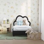 Casa si Gradina - Mobilier - Paturi si accesorii - Paturi - Cadru de pat pentru copii cu spatar Negru 70 x 140 cm PU - Infinity.ro