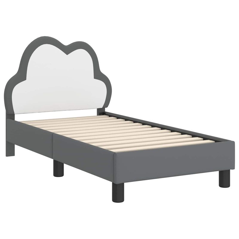Casa si Gradina - Mobilier - Paturi si accesorii - Paturi - Cadru de pat pentru copii cu spatar Gri deschis 70 x 140 cm PU - Infinity.ro